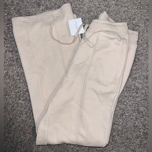 AE Everyday Luxe Empire Cream Wide Leg Sweatpants XXS